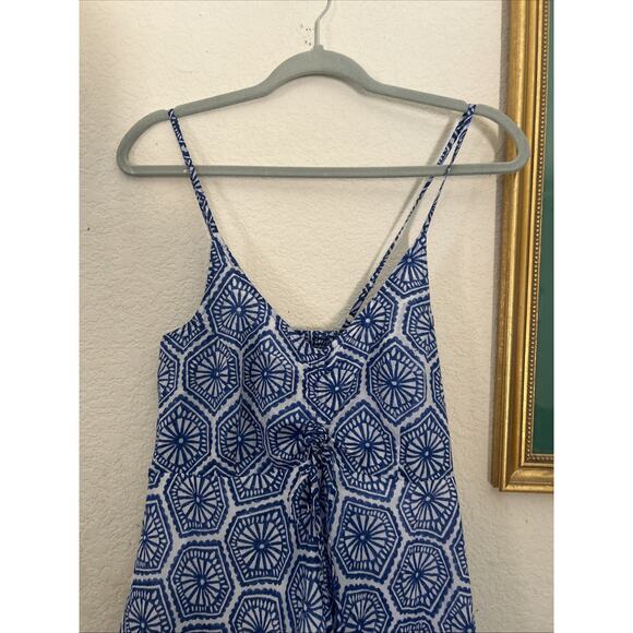 Anthropologie Ro's Garden Maxi Dress Blue Motif Tatiana Vacay Preppy Small NWT - Picture 4 of 7